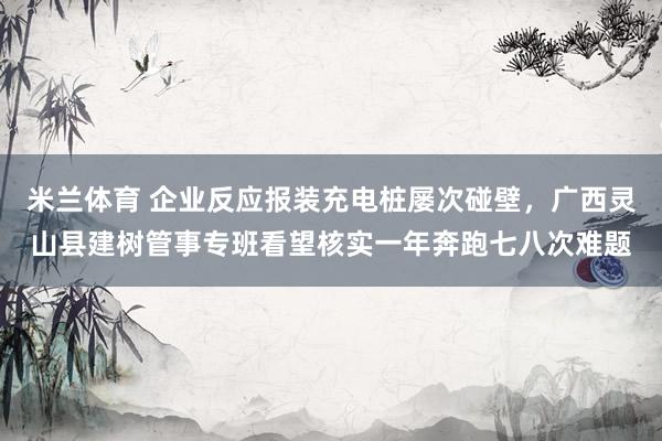 米兰体育 企业反应报装充电桩屡次碰壁，广西灵山县建树管事专班看望核实一年奔跑七八次难题