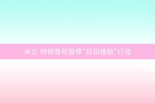米兰 特朗普称暂停“目田推敲”行径